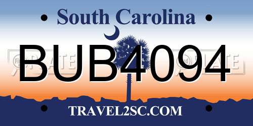 BUB4094 South Carolina License Plate