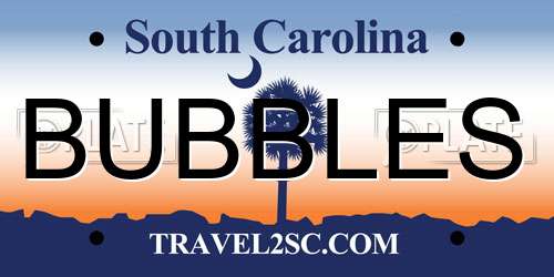 BUBBLES South Carolina License Plate