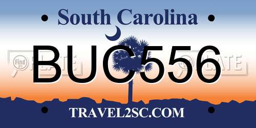 BUC556 South Carolina License Plate