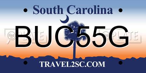 BUC55G South Carolina License Plate