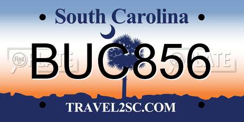 BUC856 South Carolina License Plate
