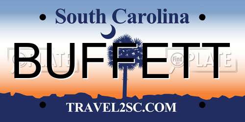 BUFFETT South Carolina License Plate