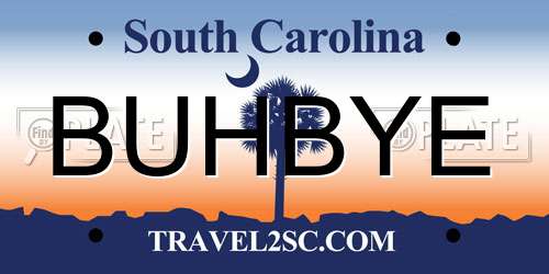 BUHBYE South Carolina License Plate