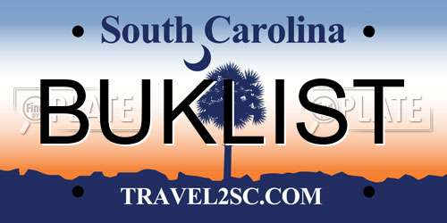BUKLIST South Carolina License Plate