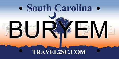 BURYEM South Carolina License Plate