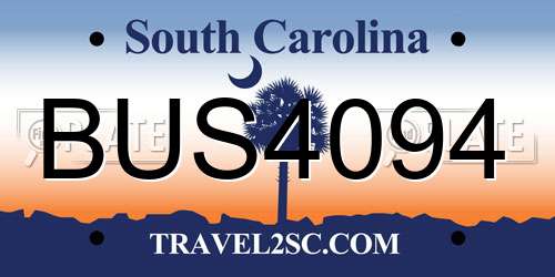 BUS4094 South Carolina License Plate
