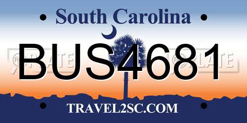 BUS4681 South Carolina License Plate