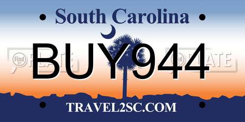 BUY944 South Carolina License Plate