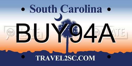 BUY94A South Carolina License Plate