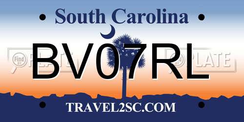 BV07RL South Carolina License Plate