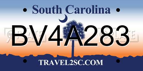 BV4A283 South Carolina License Plate