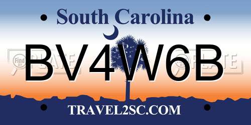 BV4W6B South Carolina License Plate