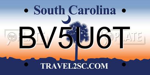 BV5U6T South Carolina License Plate