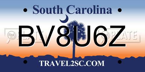 BV8U6Z South Carolina License Plate
