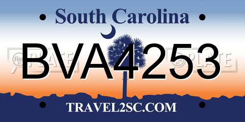 BVA4253 South Carolina License Plate
