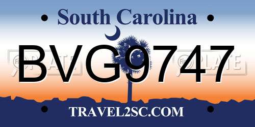 BVG9747 South Carolina License Plate