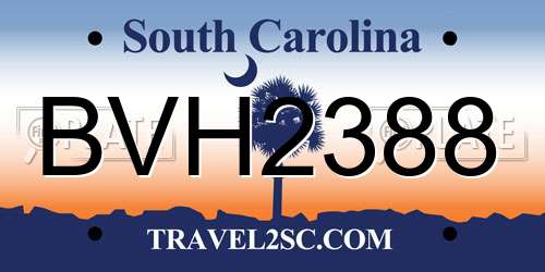 BVH2388 South Carolina License Plate