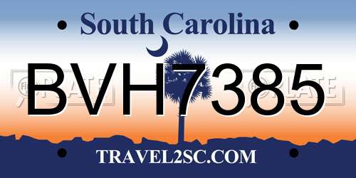 BVH7385 South Carolina License Plate