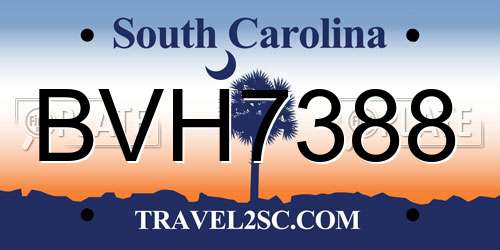 BVH7388 South Carolina License Plate
