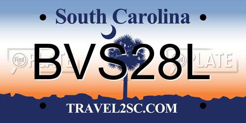 BVS28L South Carolina License Plate