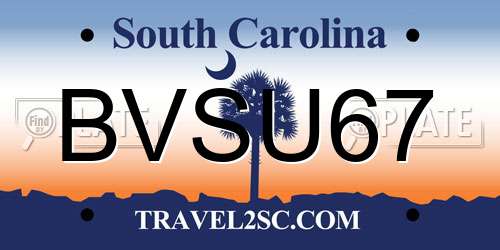 BVSU67 South Carolina License Plate