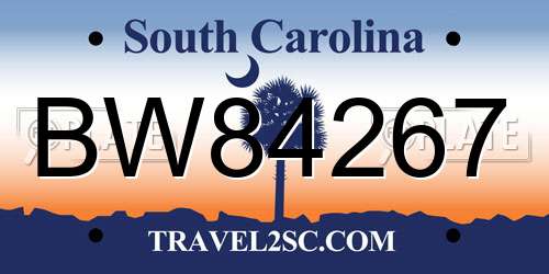 BW84267 South Carolina License Plate