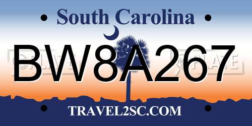 BW8A267 South Carolina License Plate