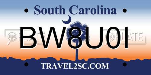 BW8U0I South Carolina License Plate
