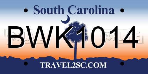 BWK1014 South Carolina License Plate
