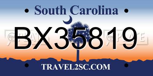 BX35819 South Carolina License Plate