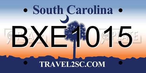 BXE1015 South Carolina License Plate