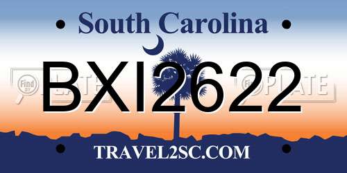 BXI2622 South Carolina License Plate