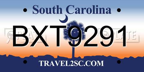 BXT9291 South Carolina License Plate