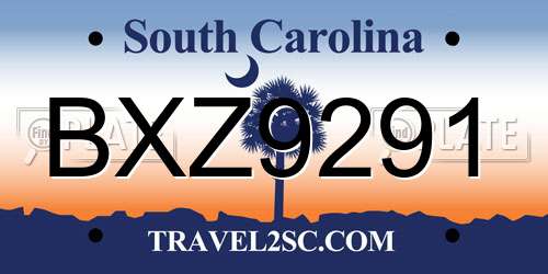 BXZ9291 South Carolina License Plate