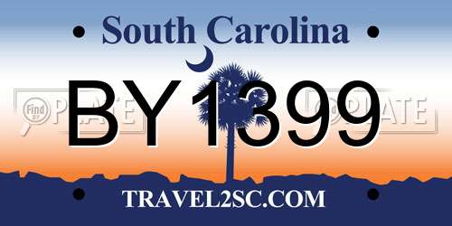 BY1399 South Carolina License Plate
