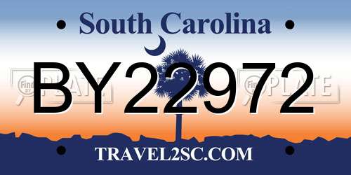 BY22972 South Carolina License Plate