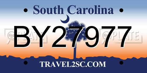 BY27977 South Carolina License Plate