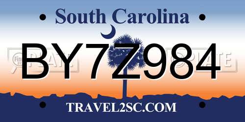 BY7Z984 South Carolina License Plate