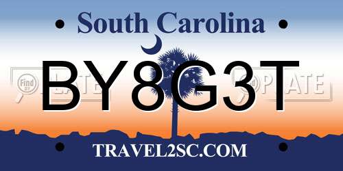 BY8G3T South Carolina License Plate