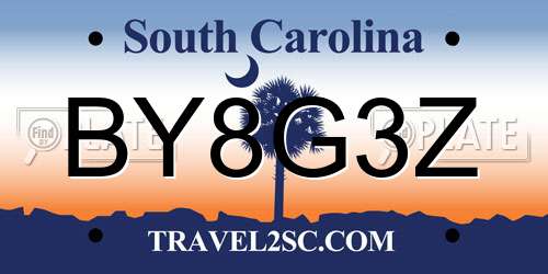 BY8G3Z South Carolina License Plate