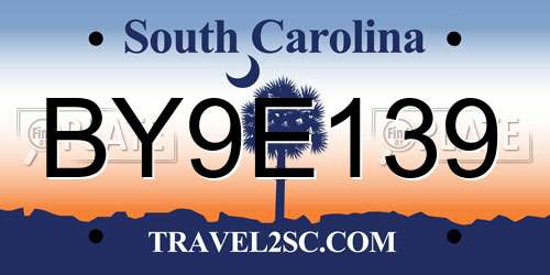 BY9E139 South Carolina License Plate