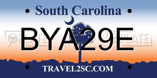 BYA29E South Carolina License Plate