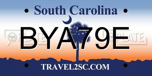BYA79E South Carolina License Plate