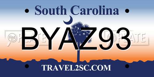 BYAZ93 South Carolina License Plate