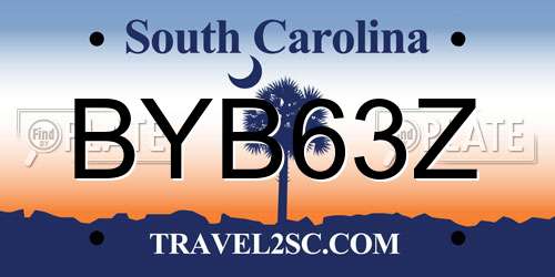 BYB63Z South Carolina License Plate