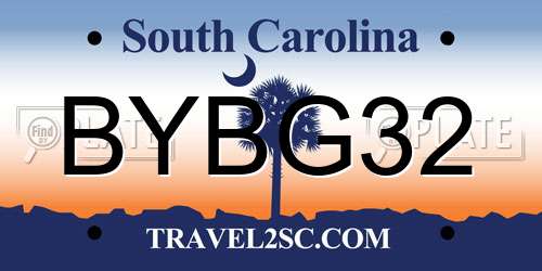 BYBG32 South Carolina License Plate