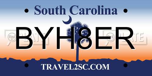 BYH8ER South Carolina License Plate