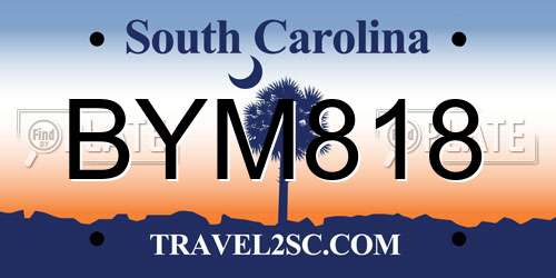 BYM818 South Carolina License Plate