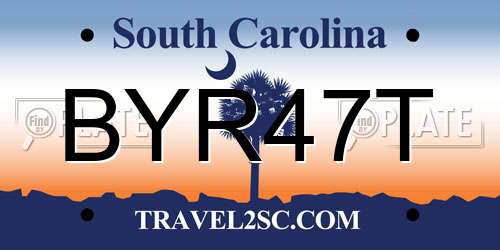 BYR47T South Carolina License Plate