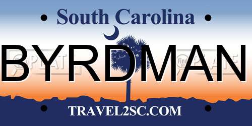 BYRDMAN South Carolina License Plate